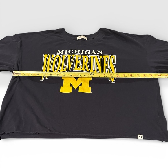 Michigan Wolverines '47 T-shirt blue with Maize colored letter XL M Logo EUC - Picture 4 of 7